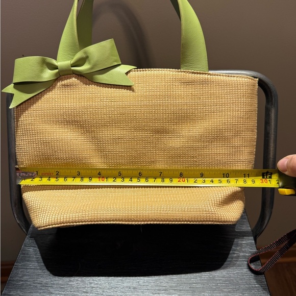 Preston & York Tan and Green Tote with Bow - Picture 7 of 8